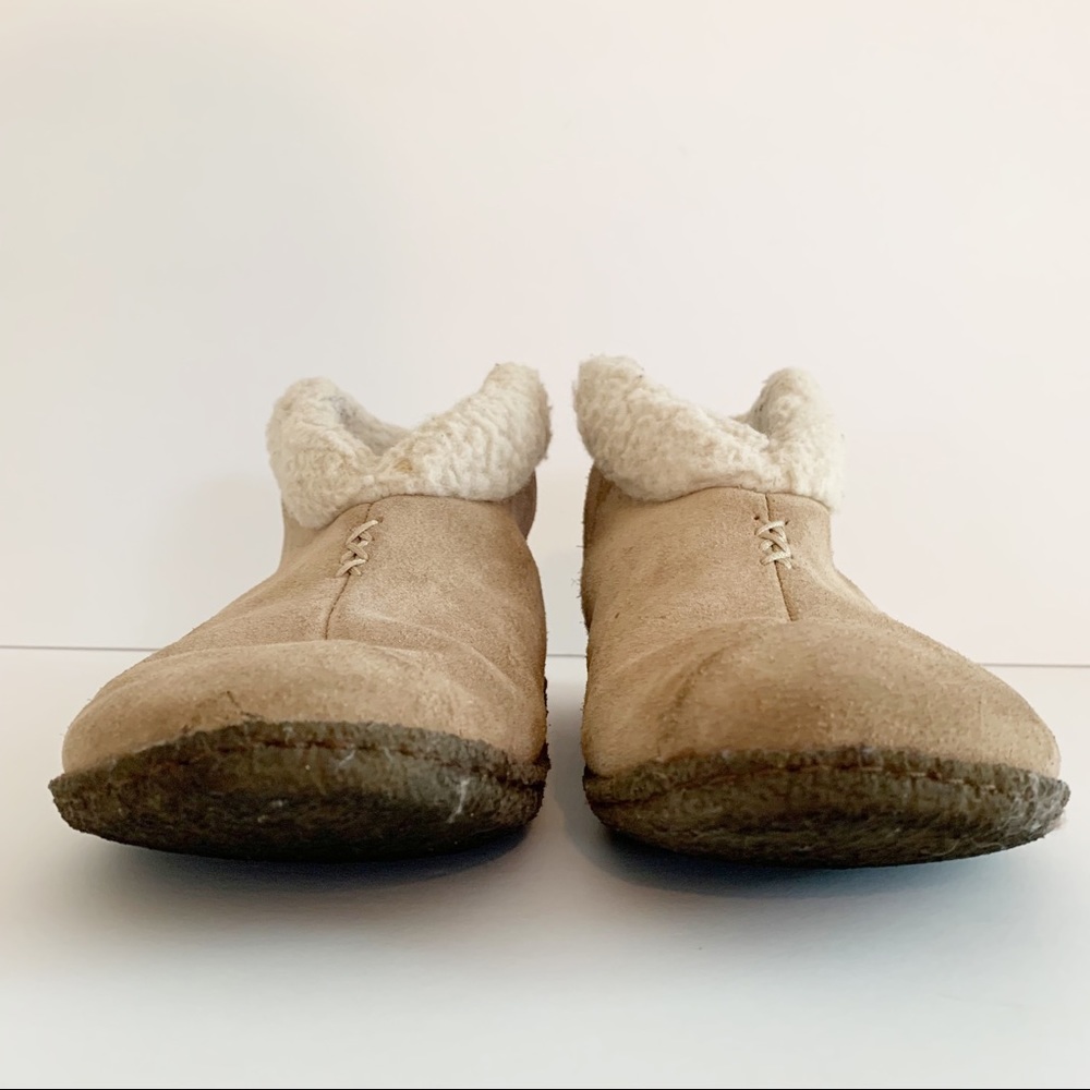 Sorel Valle Bleue Tan Beige Fleece Lined Ankle Bootie Slippers Womens Size 7 - Picture 4 of 11